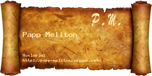 Papp Meliton névjegykártya